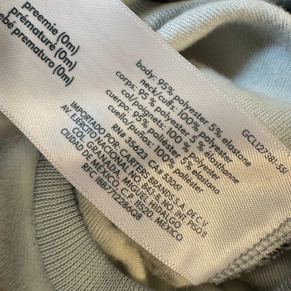 Carters Preemie Baby Boy Sleeper Sleep N Play Zippered Outfit Blue Yeti‎ Trees